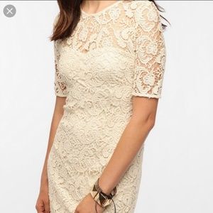 Sparkle & Fade Ivory Lace Dress
